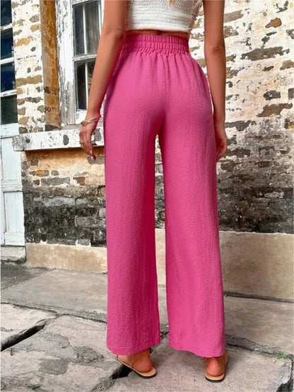 Stylish casual trousers with pockets and elastic waistband for British women