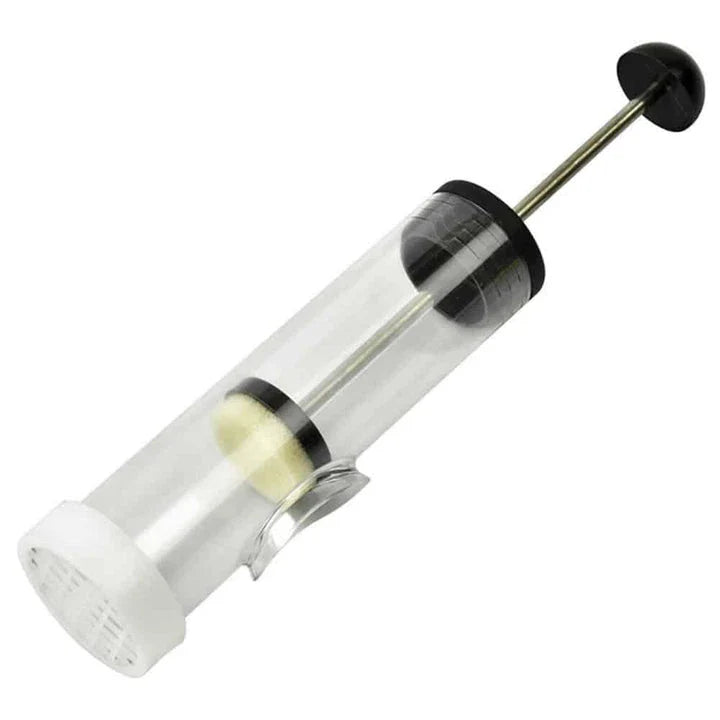 A transparent, adjustable-length tool for efficiently locating and marking queen bees in beehives.