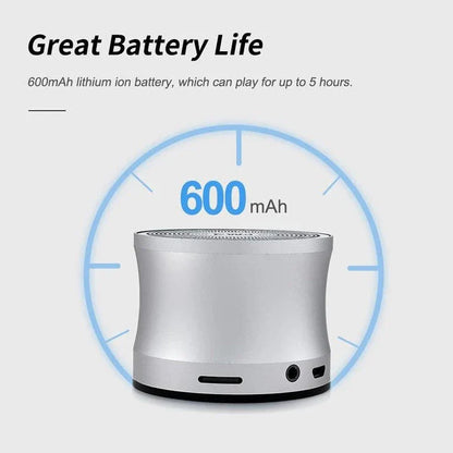 Premium compact Bluetooth speaker with powerful 5W driver, true wireless stereo, and sleek metal casing