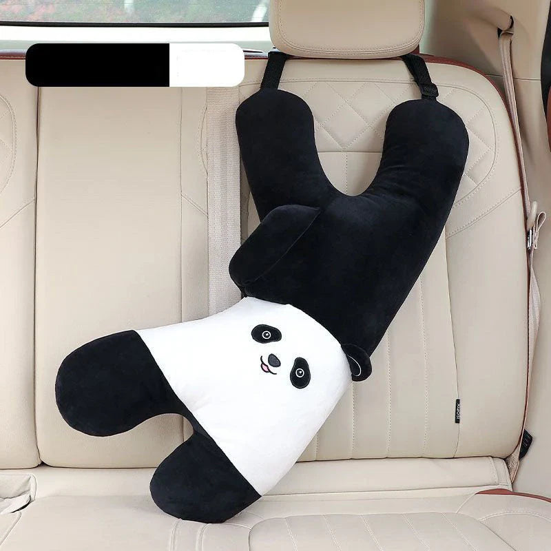 Cosy Y-Shaped Travel Pillow for Kids with Panda Design, Providing Comfort and Support for Long Journeys