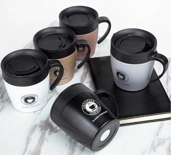 Premium Nordic-inspired stainless steel thermos flask with deer print design, perfect for keeping drinks hot or cold for up to 12 hours