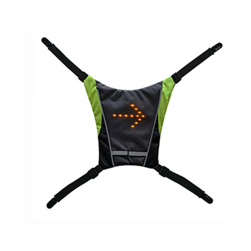 A grey LED signal vest with bright lights for improved visibility and safety during outdoor activities