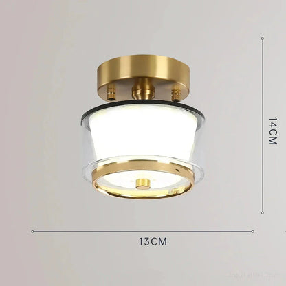 Elegant copper LED ceiling light with customisable light settings for living room, porch, and balcony