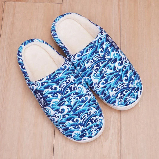 Luxurious velvet home slippers with plush lining and non-slip outsole for cosy indoor comfort