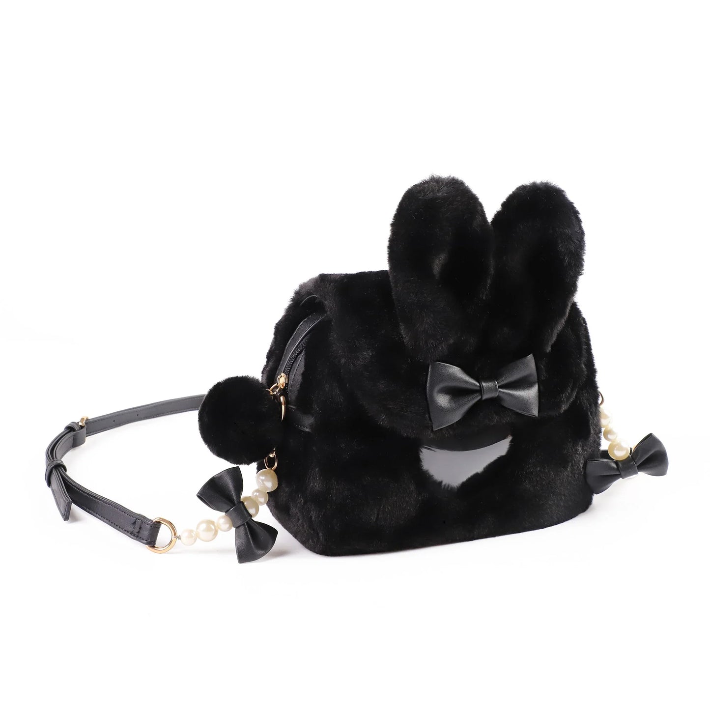 Elegant PU leather messenger handbag with delicate pearl accent, available in a range of sophisticated colours