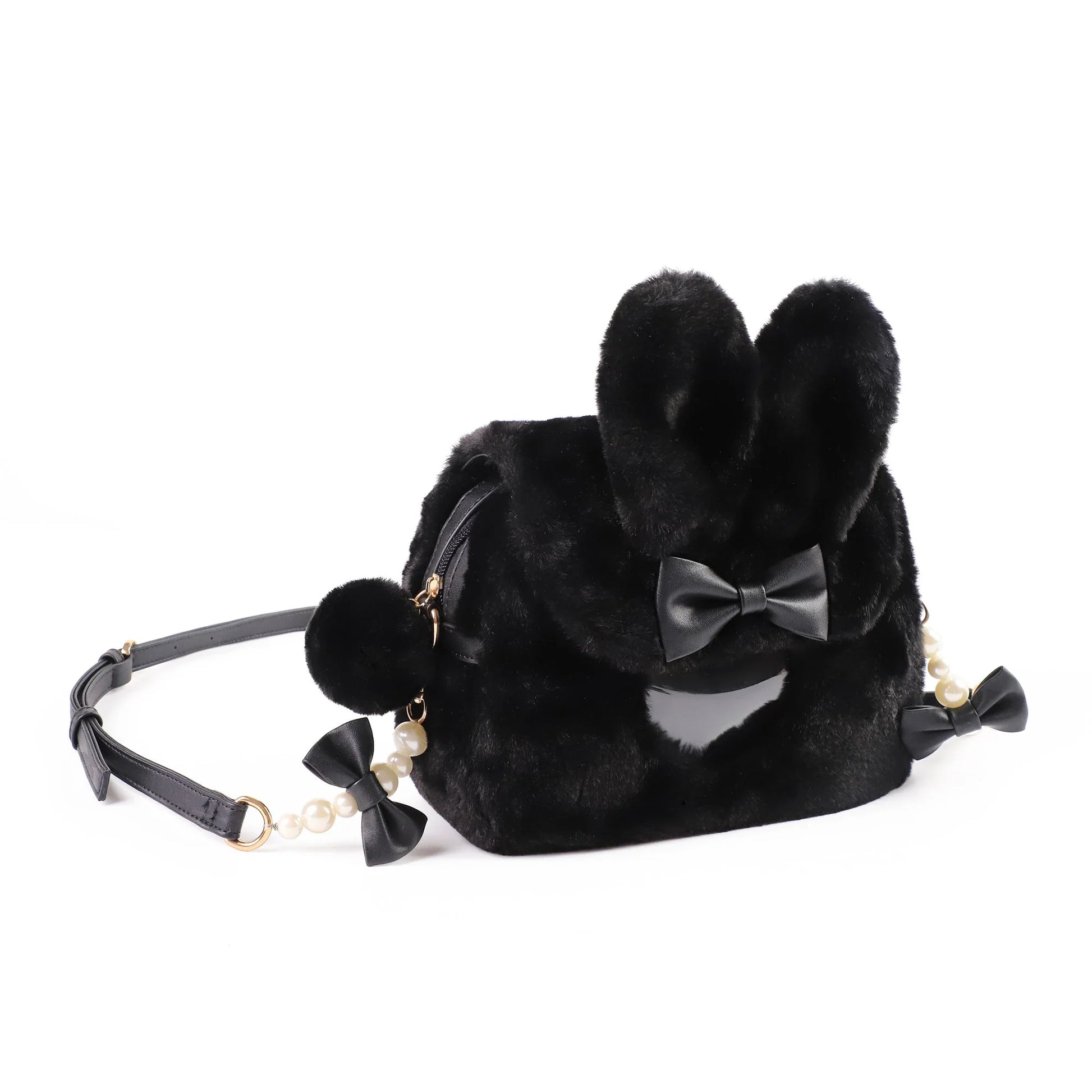 Elegant PU leather messenger handbag with delicate pearl accent, available in a range of sophisticated colours