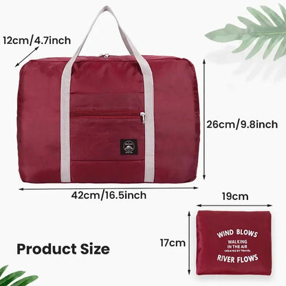 Premium foldable travel duffel bag in a solid colour design, with a large capacity and lightweight construction for women's travel needs.