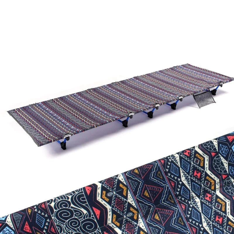 Robust Outdoor Folding Camping Cot with Durable Aluminium Frame and Spacious 185cm Design