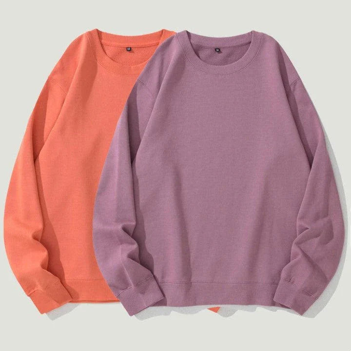 Premium heavyweight knitted jumper in a range of solid colours, made with soft cotton terry fabric for cosy comfort.