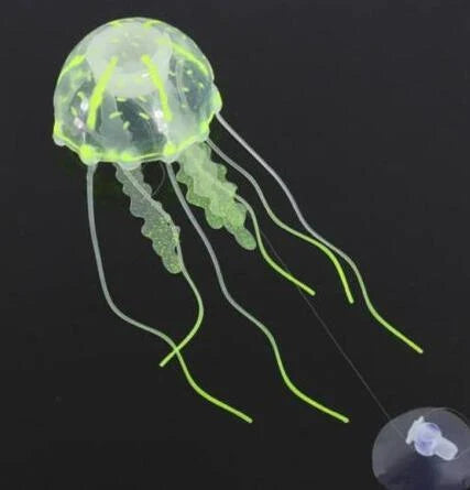 Premium glow-in-the-dark silicone jellyfish ornament with lifelike tentacle movements for aquarium or home décor