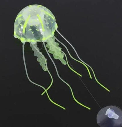 Premium glow-in-the-dark silicone jellyfish ornament with lifelike tentacle movements for aquarium or home décor