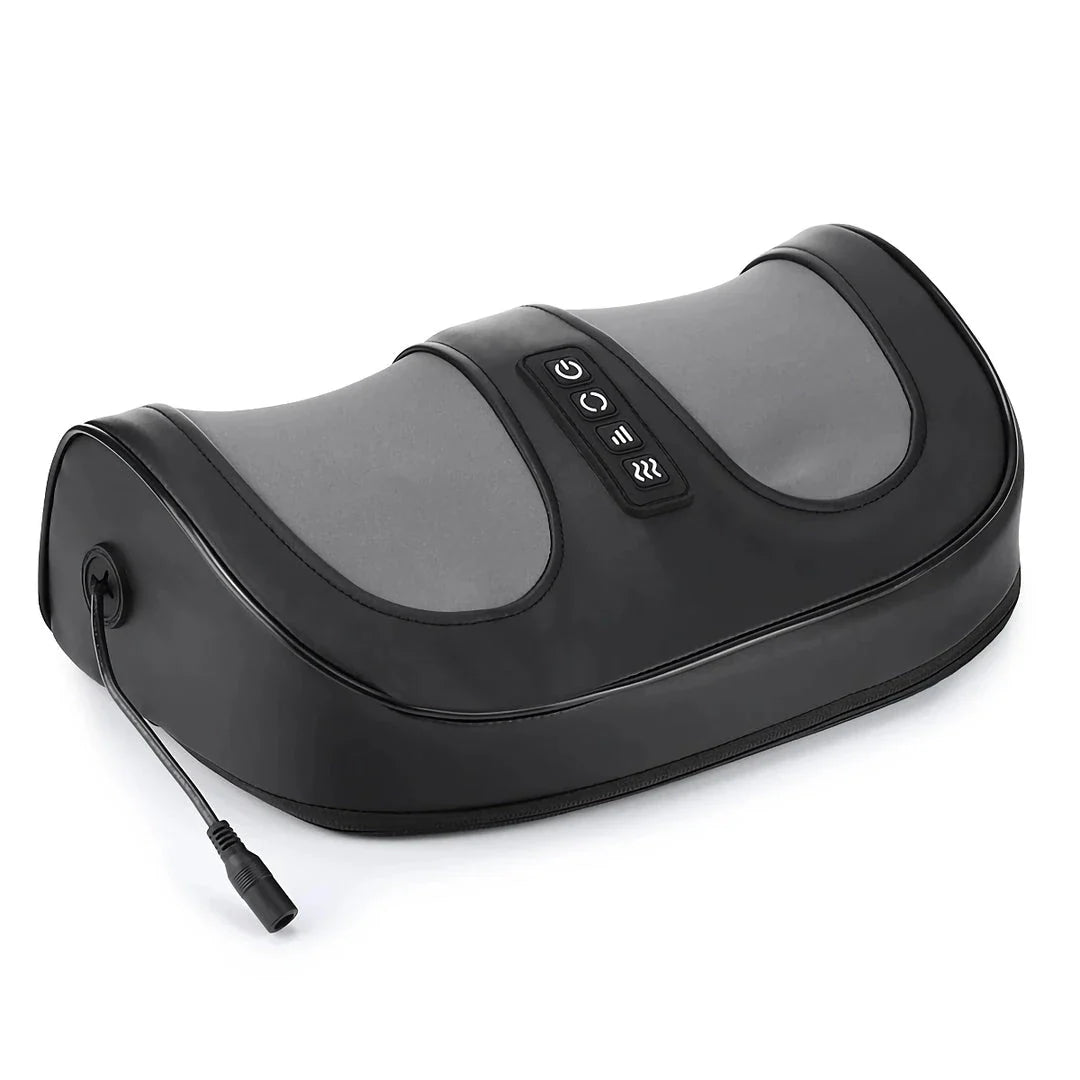 A luxurious electric foot and calf massager with Shiatsu kneading and a soothing 42°C hot compress, providing professional-grade relaxation and muscle recovery at home.