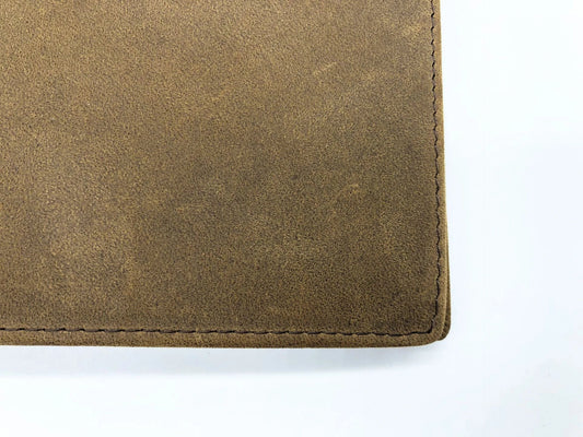 Premium short leather wallet in brown, tan, and black colours for British gentlemen