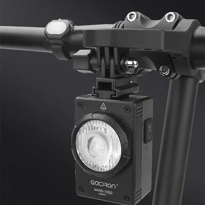 Powerful 1000-lumen bicycle headlight with waterproof design, long battery life, and intuitive controls for safe night cycling in the UK