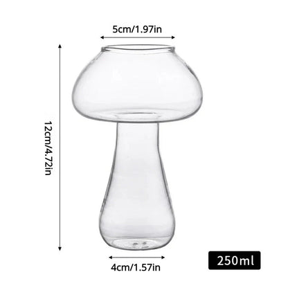 Premium 250ml Mushroom-Shaped Cocktail Glass made from high-quality transparent glass, perfect for elegant drinks and entertaining