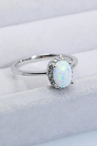 Premium 925 sterling silver ring featuring a captivating Australian opal gemstone, showcasing the enduring craftsmanship of British jewellery design.