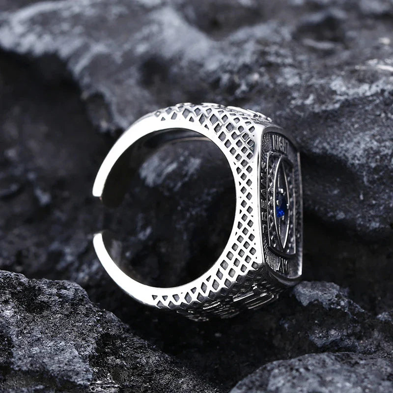 Elegant men's 925 sterling silver ring with eye-catching design, adjustable size for comfort