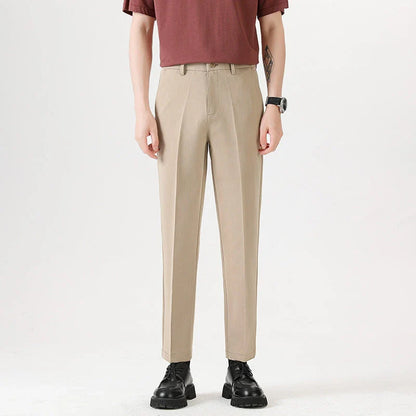 Men's sophisticated stretch trousers with tailored pencil fit, available in a range of classic colours