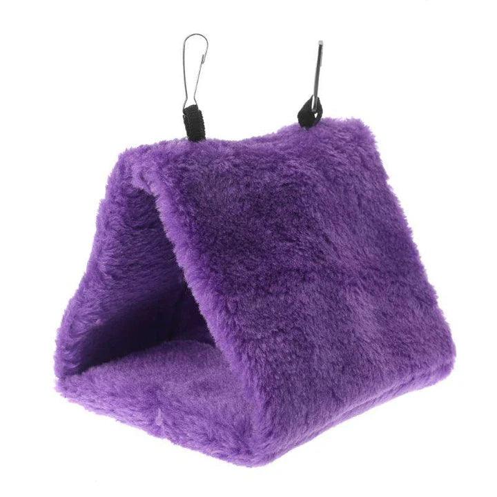 Luxurious plush hanging bird bed with supportive foam interior for cosy napping and relaxation