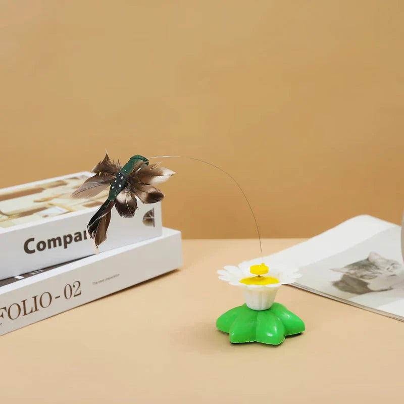A high-quality electric rotating butterfly cat toy that captivates feline attention and encourages active play.