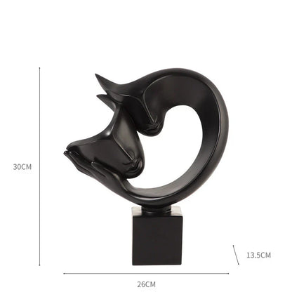 Elegant minimalist resin bogu wall shelf in white and black colours, with decorative items displayed on the shelf