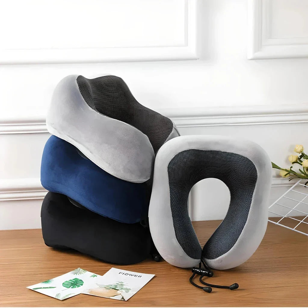 Premium Memory Foam Car Neck Support Pillow with U-shaped design for personalized neck support and comfort