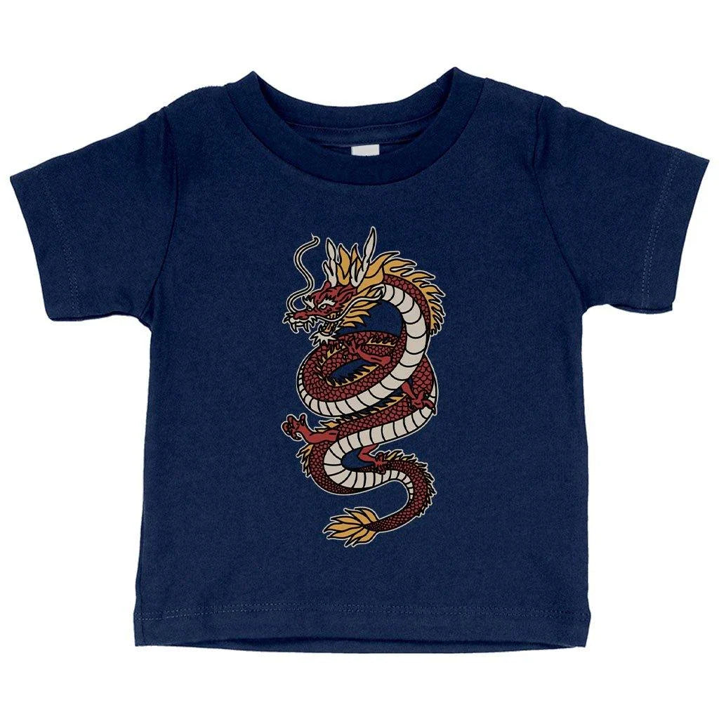 Soft, comfortable baby t-shirt with a playful dragon design, made from premium Airlume cotton
