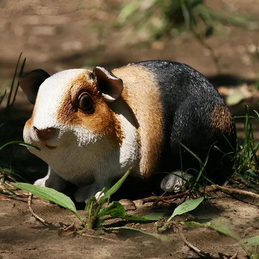 Charming guinea pig resin statue with detailed design and lifelike appearance, suitable for indoor or outdoor display