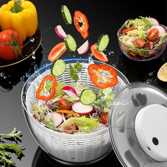 Efficient Electric Vegetable Dehydrator and Salad Spinner with modern design and easy-to-use controls