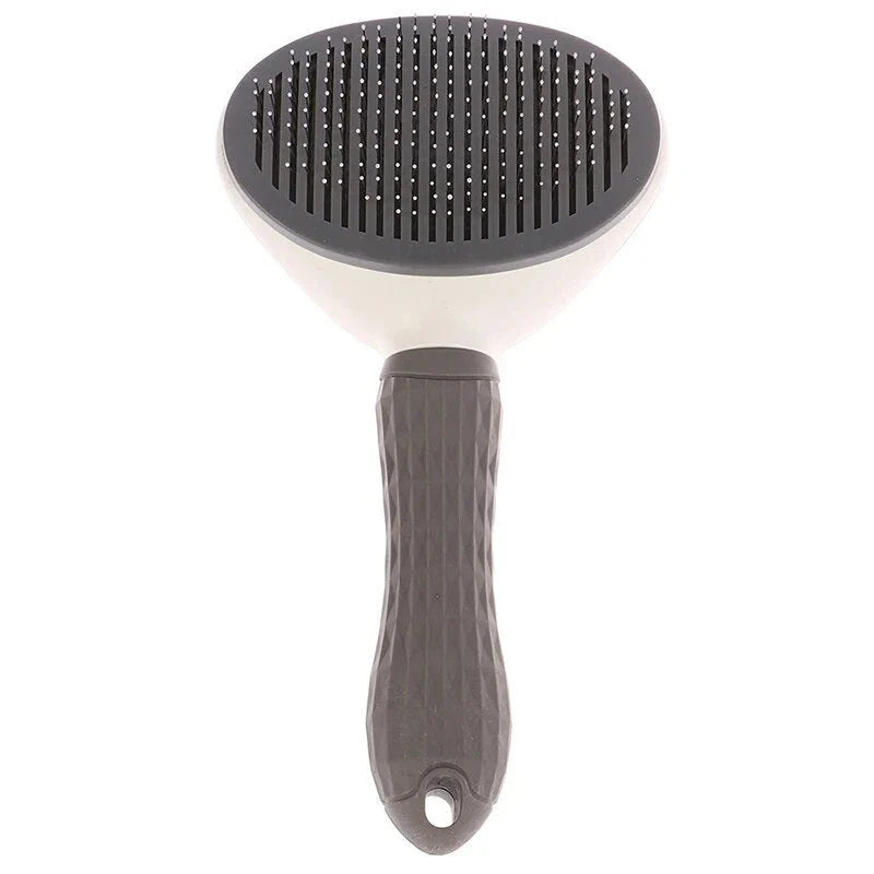 Premium Pet Grooming Comb made of durable stainless steel and ABS, with self-cleaning mechanism and gentle, massage-like effect for cats and dogs