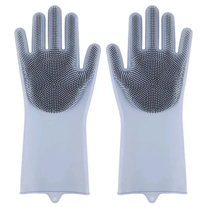 Eco-friendly silicone pet grooming gloves with soft brush heads for effective hair removal and coat care