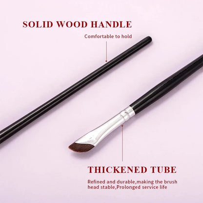 Premium 4-Piece Synthetic Eye Makeup Brush Set with Wooden Handles for Precise Application and Blending
