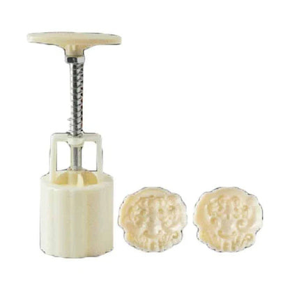 A hand-pressed chocolate stamping tool made of durable plastic, designed to add a personal touch to homemade chocolates, cakes, and baked goods.