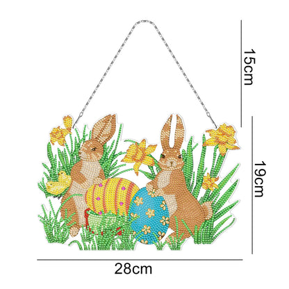 Premium PVC Easter bunny decorative hanging wall art for DIY diamond painting