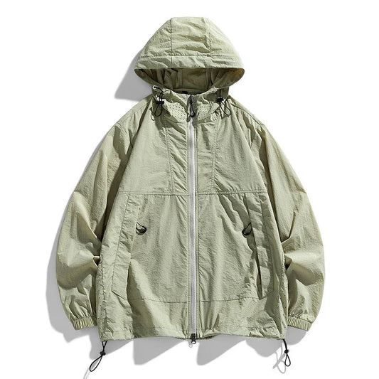 A lightweight, versatile outdoor jacket made from premium nylon fabric, perfect for British adventures and outdoor activities.