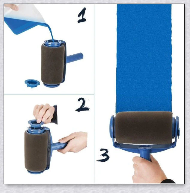 Premium Paint Roller Kit with large paint chamber, micro-fibre roller, and precision edging tools for a flawless painting job