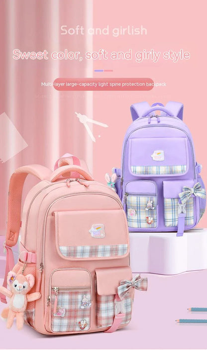 Charming children's backpack with cartoon design, ample capacity, and lightweight nylon construction