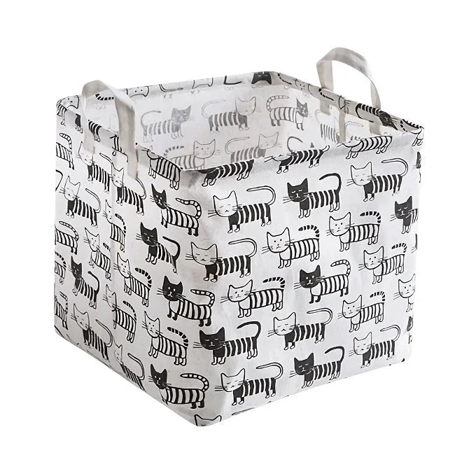 Eco-Friendly Folding Laundry Storage Basket with a stylish geometric pattern