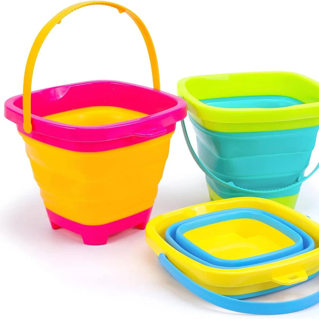Collapsible Silicone Beach Bucket for Kids - Portable and Durable Summer Essential