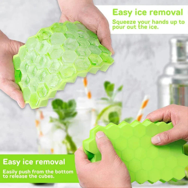 Premium 37-cavity honeycomb silicone ice cube tray for refreshing beverages in the UK