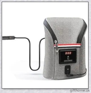 Premium Car USB Baby Bottle Warmer with real-time temperature display, dual-bottle capacity, and compact, portable design for convenient travel.