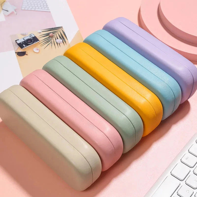 Candy-coloured PU sunglasses case with a soft, plush interior to protect your eyewear in style