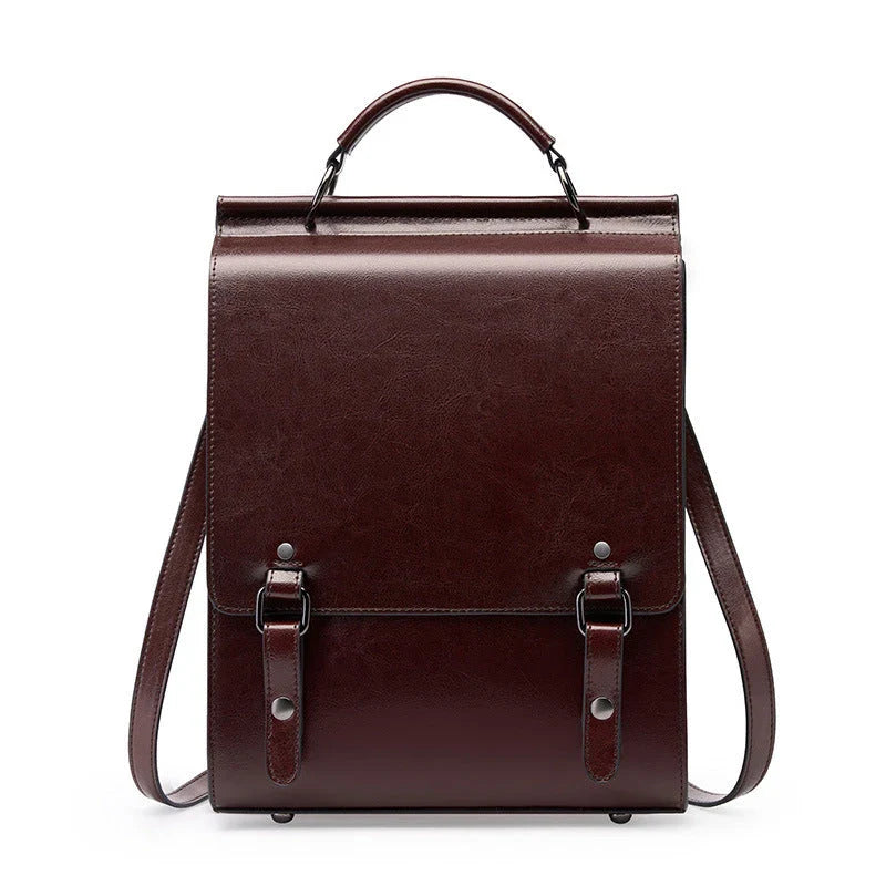Premium genuine leather backpack with sleek design, organised interior, and comfortable straps for modern British lifestyles