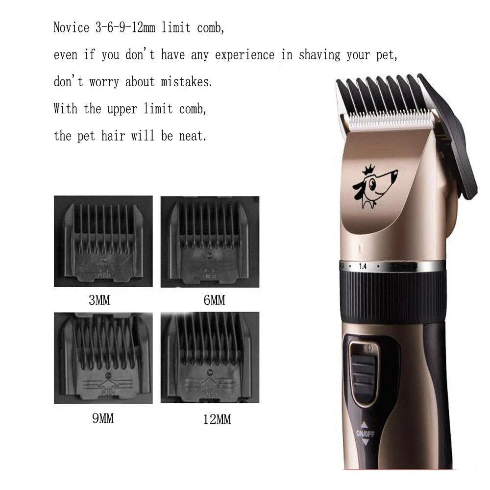 Golden Design Dog's Hair Trimmer Set with Quiet Electric Trimmer, Ergonomic Design, and Precision Attachments for Stress-Free Grooming