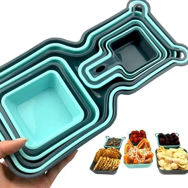 Premium 10-piece mixing bowl and serving plate set in stylish blue-grey colour