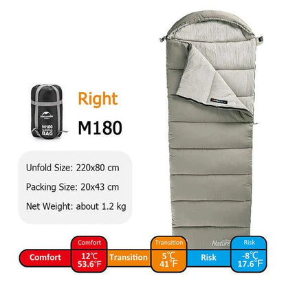 Premium lightweight double camping sleeping bag with cotton filling and terylene fabric, suitable for spring and autumn camping trips in the UK.