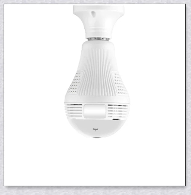 Discreet 1080p 360-degree panoramic WiFi security camera hidden in a light bulb design for comprehensive home surveillance