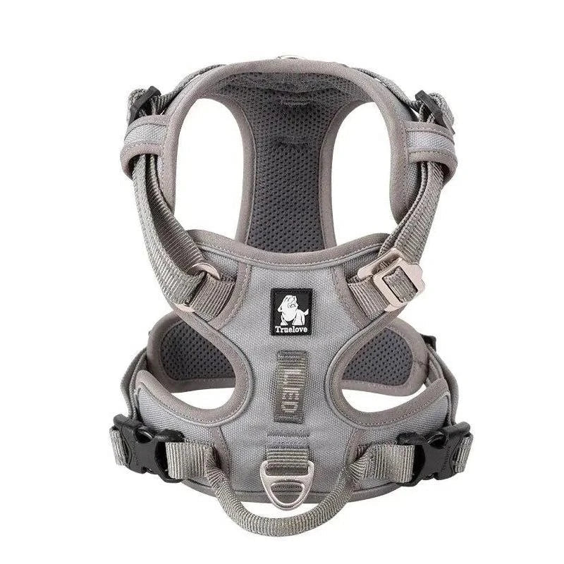 Premium explosion-proof reflective camouflage dog harness with aviation aluminium buckle for enhanced safety and visibility