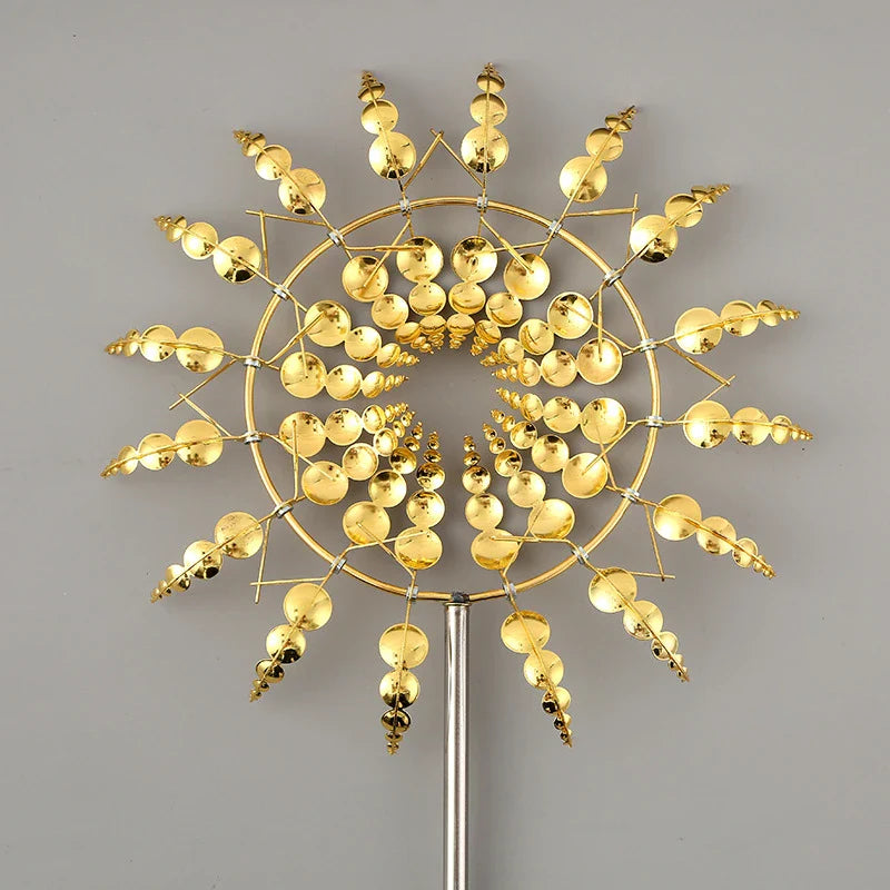 Elegant metal garden windmill decoration with gentle movement, perfect for adding charm to outdoor spaces