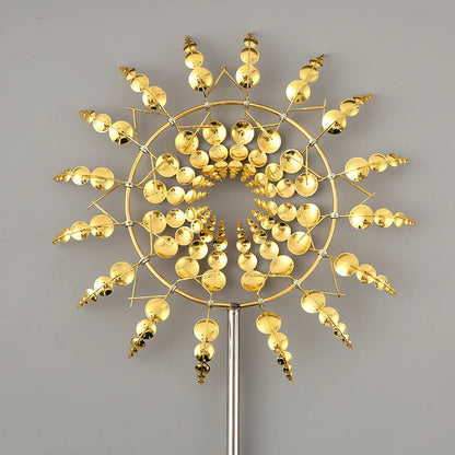 Elegant metal garden windmill decoration with gentle movement, perfect for adding charm to outdoor spaces